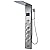 Shower Panel Tower System with Rainfall Waterfall Head and Adjustable Massage Body Jets LED Celsius Temperature Display Handheld Sprayer Stainless Steel Nickel and Chrome Wall Mount Shower Panels