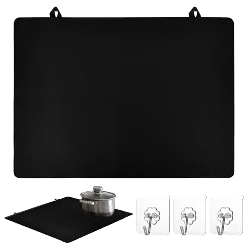 YYTECH 52x72.5cm Cubre Placa de Cocina de Inducción, Placa Inducción Tapete Silicona, Protector Vitroceramica Con Gancho Reutilizables Antideslizante Alfombrillas para Cocina Inducción