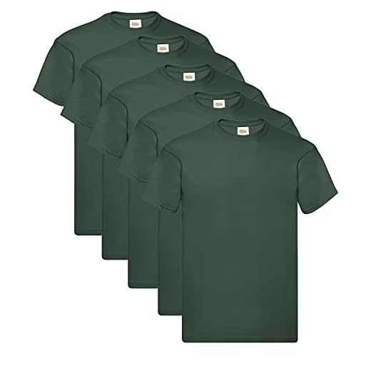 Fruit of The Loom Herren Original T T-Shirt (5er Pack) Gr. XL, Grün (Flasche)