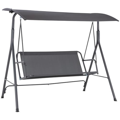 Recopilación de Muebles de Jardin Walmart los mejores 5. 47 Kingshouse | Columpio De Jardín con Toldo para Exterior Summer – Textilene y Acero – Banca Mecedora Colgante con 3 Asientos – Muebles de Patio al Aire Libre – Terraza,...