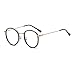 QXAGYUMB Blue resistant glasses, fashionable retro circular frame for women(Transparent gold)
