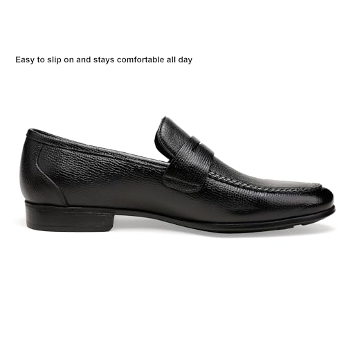 Men's Penny Loafer, Leather Slip-On Loafer Dress Shoes for Men Black3