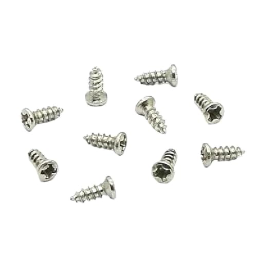 M2 M2.1 M2.3 M2.4 Tornillo medio ovalado de cabeza avellanada Phillips cruzada de acero al carbono 100 piezas, Níquel brillante, M2x6D=3