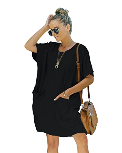 Women's Casual Summer T Shirt Dress Elastic Loose Short Sleeve Dress with  Pocket for Women - Product Details