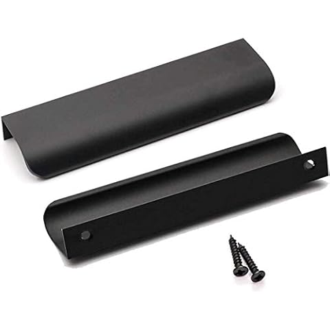 LONTAN 25 Stück Versteckte Schrankgriffe Schwarz 128mm Griffe Verdeckt Schwarz Griffleiste Schubladengriffe Verdeckt Möbelgriffe Schwarz Küchengriffe Türgriffe Küche Aluminium Cover