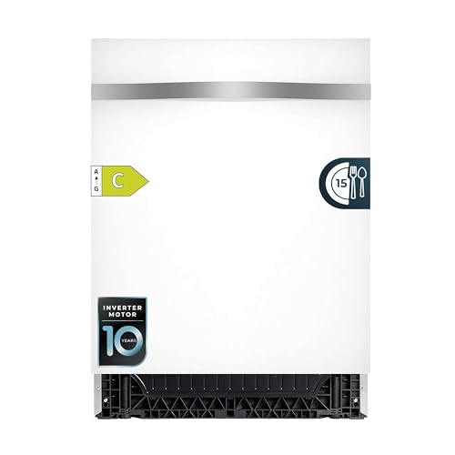 Cecotec Lavavajillas Integrable 60cm Bolero Aguazero 6620 Full-BI White Glass C. 1850W, 15 Cubiertos, 8 Programas, Motor Inverter, Pantalla FullColor, Smart Wash, Turbo Dry+, AutoClean