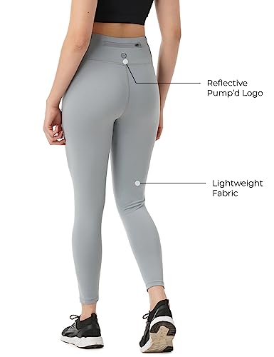 Image of PUMP'D Women's Stretchable Leggings with Back Pocket -Lightweight | Anti-Odor | Squat Proof | Dry Tech | Yoga Pants - Fitness Leggings, Multipurpose Track Pants, Gym Tights, Active Wear Lower