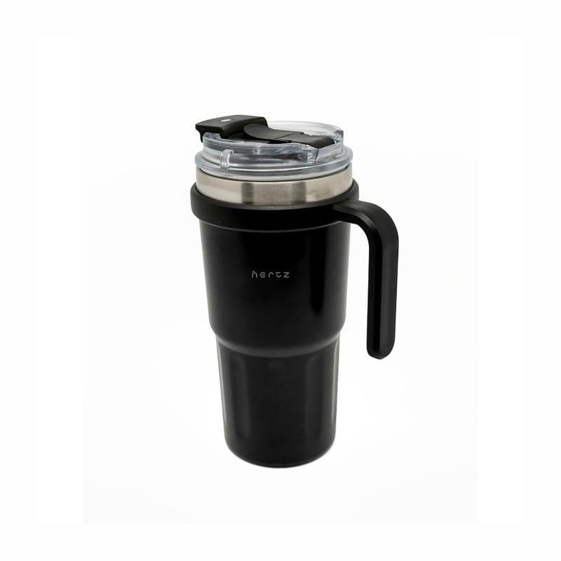 Image of NERTZ Groove Tumbler 600ml Stainless Steel Insulated | Double Wall Vacuum Bottle with Straw Lid & Wide Mouth Lid | Hot & Cold Bottle Leak Proof, BPA Free for Gym, Travel, Office
