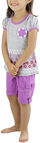 Image of ToBeInStyle Girl's Two Piece Summer Set Cute Tee Top and Matching Shorts Adorable Outfit