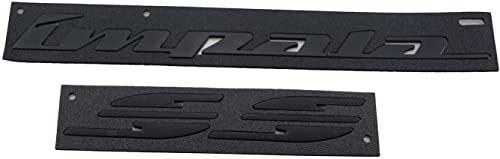 Image of 2X Impala Ss Rear Quarter Panel Emblems Car Letter Badge 3D Sticker Decal Replacement for 1994 1995 1996 Impala (Matte Black)