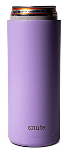 Snute 2-in-1 Slim Can Cooler & Tumbler | Stainless Steel Insulated Can Cooler for Hard Seltzer, Beer, Soda, and Energy Drinks | 12oz Slim Can Cooler Insulated (Lavender)