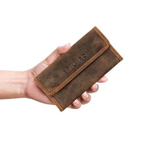 Pitillera STILORD 'Bill' de cuero vintage hecha a mano para tabaco de liar 2