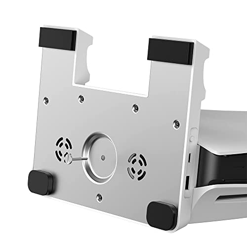 Image of OIVO PS5 Stand with Cooling Suction Cup and Dual Control Charging Station for Playstation 5 PS5 Console, Cooling Suction Cup Fan- Cable Included