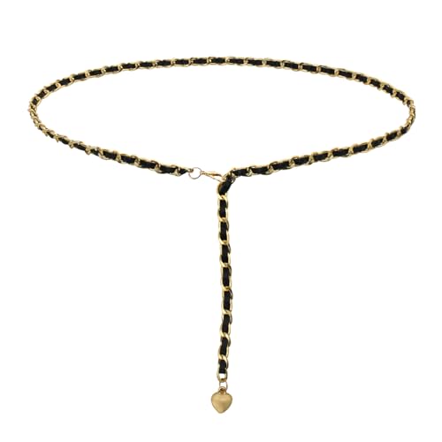 Women's Chain Belt - Adjustable Leather Waist Belt for Dress Pants & Jeans