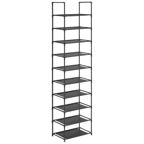 Étagère à chaussures pour hall et entrée meuble vertical noir