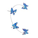 Butterfly Cuff Earrings for Women Non Piercing Hook Clip On Ear Cuffs Wraps Climber Earrings Teens
