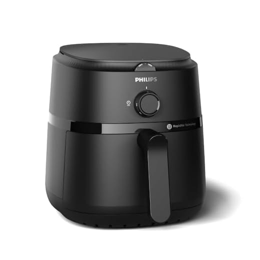 PHILIPS Air Fryer NA120/00, uses up to 90% less fat, 1500W, 4.2 Liter, with Rapid Air Technology (Black), Large