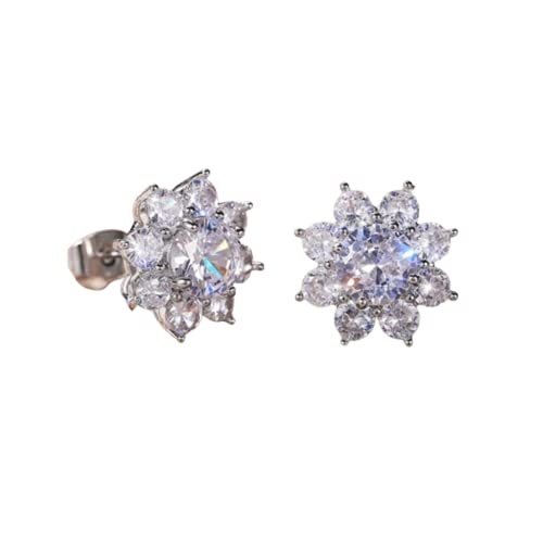 Delicados pendientes en forma de flor para las mujeres accesorios bonitos de cristal de circonita brillante regalo de joyería de novia femenina Durability