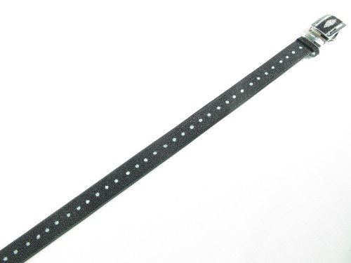 Genuine Stingray Shagreen Skin Leather White Dot Men's Belt 46" Black3