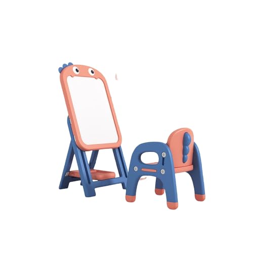 お絵かきボード、子供用お絵かきホワイトボード、子供用お絵かきセット、マグネットボード、折りたたみ式、高さ調節可能 (コーラルレッド,一枚の製図板)