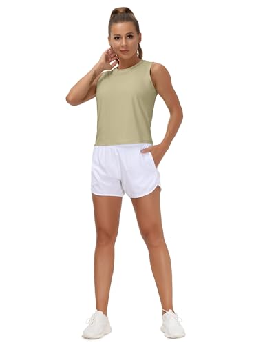 Image of THE GYM PEOPLE Women's Workout Tops in Ice Silk Quick Dry Sleeveless