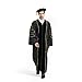 GRADWYSE Premium Doctoral Tam Gown for Faculty Professor PhD Graduates Golden Trim Common Fit Unisex (45