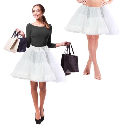 Malco Modes knielanger weicher Chiffon Unterrock Petticoat Slip mit Spitzen (Style 580). Ideal zu Rock, Kleid, Kostüm, oder Tellerrock für...