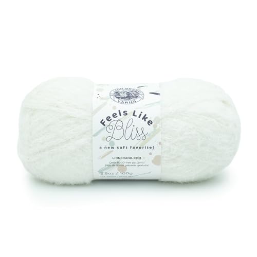 Image of Lion Brand Yarn Feels Like Bliss, Bulky Yarn for Knitting, White, 1 Pack