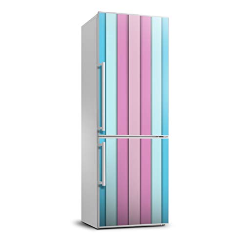 Autocollant frigo 70x190cm auto-adhésif à motif rayures colorées
