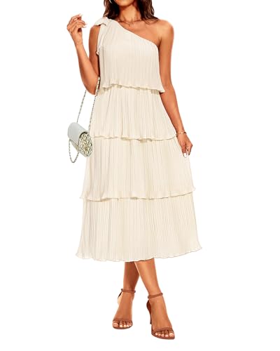 ワンピース Pleated Chiffon Ribbon Midi Dress Pleated Chiffon Ribbon Midi Dress M Mauve 新品 インナー付