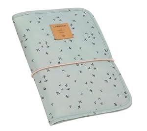LÄSSIG Baby Windeltasche mit Wickelunterlage für unterwegs/Changing Pouch Floral mint, Türkis (Mint), 1 Stück (1er Pack)