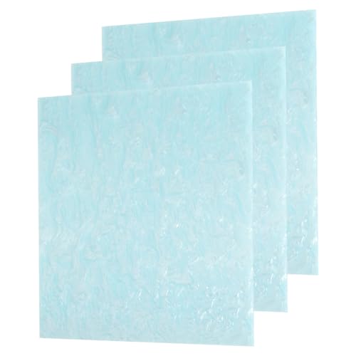 Image of MECCANIXITY 3 Pcs Glitter Pearl Acrylic Sheet,12 inch x 12 inch x 1 /8 inch Pearlescent Cast Pmma Plastic Sheets Extruded Translucent Blanks for DIY Art Crafting Laser Cutting & Engraving,Light Blue