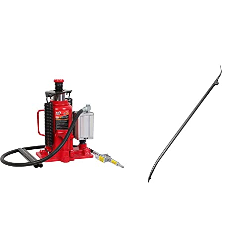 Big Red Ta92006 Torin Pneumatic Air Hydraulic Bottle Jack With Manual Hand Pump, 20 Ton (40,000 Lb) Capacity, Red & Ken-Tool 34645 Mt And Demount Iron, 37In, 3/4 In Stk, Black #TOP14