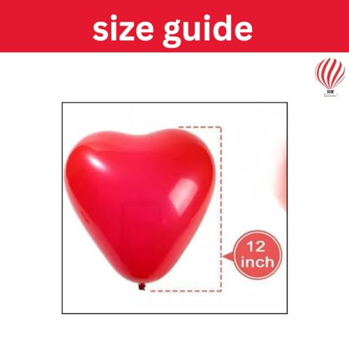 Image of HK Balloons Heart Shaped Balloon (Red) - Pack of 50