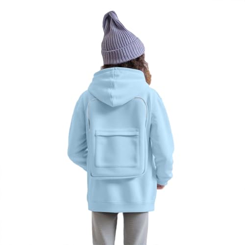 Kids Creative Backpack Hoodie for Girls Boys Zip Up Travel Hoodie with Backpack Zip Up Sweatshirt Teen Preppy Clothes