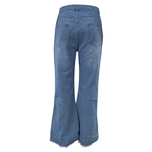 MCILLO Jeans for Teen Girls Casual Wide Leg Jeans Vintage Flare Jeans Denim Pants with Hole Mid Waist Ankle Jeans4