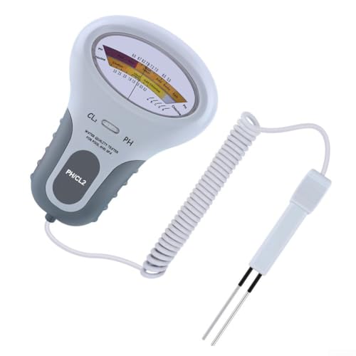 Sawhamale PC102 - Medidor digital de pH y cloro 2 en 1 para piscinas, spas, acuarios y agua del grifo, probador electrónico de calidad del agua con pantalla LCD grande, carcasa de plástico ABS, 7.08 x