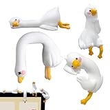 Lazy Duck Computer-Dekoration, 4er-Set, Mood Boost Monitor-Dekoration mit entzückenden Gesten, niedliches Computerzubehör für Schreibtisch, Bildschirmoberseite, Auto-Armaturenbrett und Heimdekoration
