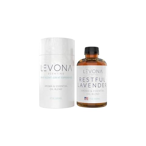 Levona Scent Essential Oil - Fresh Aroma for Home, Office, Hotel & Spa, Perfect in Humidifiers and Diffusers, Luxury Fragrance, with Eucalyptus, & Bergamot Notes - 500ml/ 17 fl oz, Restful Lavender Cover