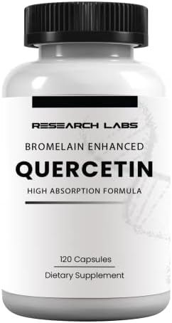 Research Labs Quercsalis™ Quercetin w/Bromelain,120 Veg Capsules. High Absorption Formula. Supports Cardiovascular, Immune, Anti-Inflammatory, Anti-Oxidant Health