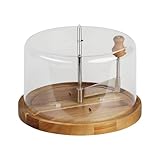 NEUSTANLO Käsehobel mit Haube Ø 21,7 cm | FSC-zertifiziertes Akazienholz | perfekt für Tête de Moine & andere Käsesorten | hygienische Aufbewahrung | langlebig & multifunktional
