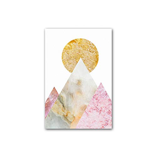Affiche géométrique abstraite moderne triptyque pour salon 50x75cm