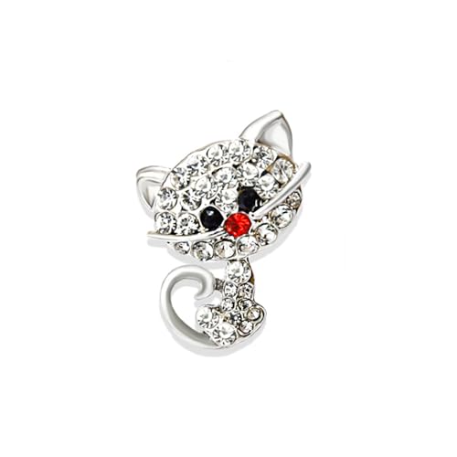 Image of Cute Cat Collar Brooch Pin for Women Girls Rhinestone Cubic Zirconia Kitten Animal Pet Lapel Pin Dress Hat Coat Backpack Badge Accessories Brooches Pins Dainty Jewelry Gifts Christmas