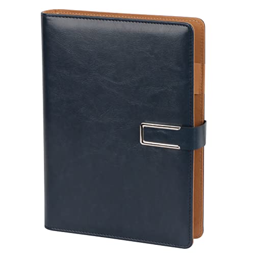 Colacoo A5 Notebook Binder,A5 Pu Leather Binder 6 Ring Planner Loose Leaf Personal Organizer Binder Cover With Magnetic Buckle Closure For A5 Filler Paper,Binder Pockets,Refillable Inserts-Dark Blue #TOP28