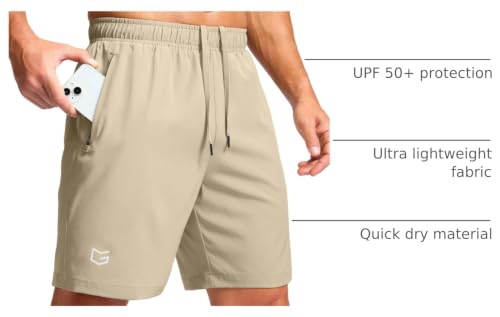 Image of G Gradual Men's Athletic Running Shorts with Zipper Pockets Quick Dry 7 inch / 5 inch / 9 inch Workout Gym Shorts for Basketball Hiking
