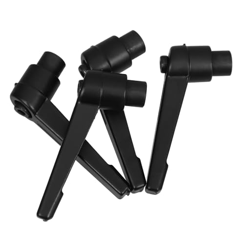 Healvian 4pcs Adjustable Clamping Lever Handles M6x50mm Threaded Aluminum Alloy Locking Ratchet Push Button Handles Industrial Metal Clamping Tool for Machinery Equipment