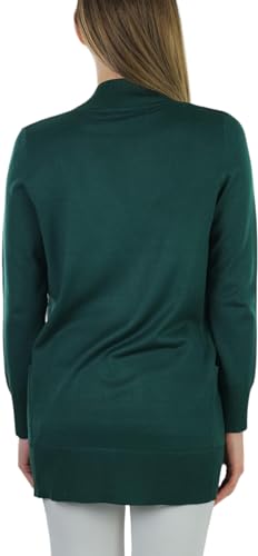 Image of ToBeInStyle Women's Long Sleeve Rib Banded Open Sweater Cardigan