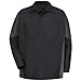 Red Kap mens Long Sleeve Two-Tone Crew Shirt Black/Charcoal X-Large