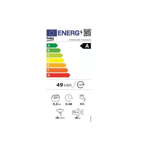 Lave-linge frontal BEKO WTV94221BW