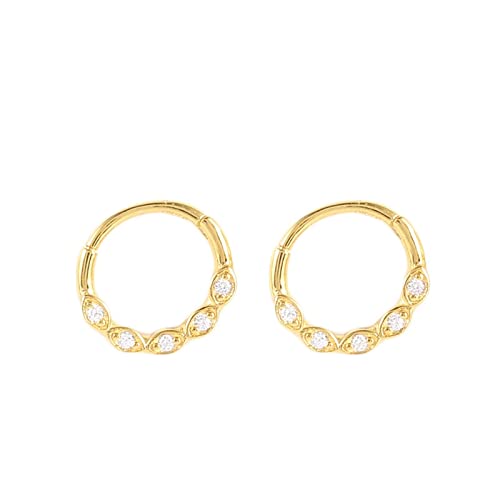 Cerceau de nez haut de gamme pour femme avec gemme cubique étincelante et anneau d'oreille